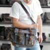 Sac messager en toile vintage pour homme