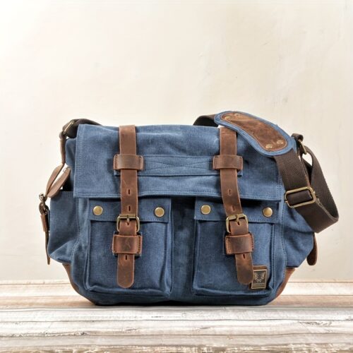 Sac messager en toile vintage pour homme