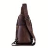 Sac sling homme rétro en cuir de vachette