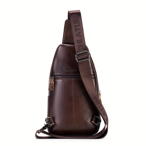 Sac sling homme rétro en cuir de vachette