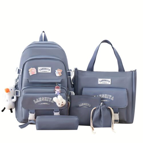 Ensemble sac à dos fille couleur unie Sac grand format