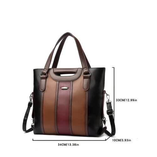 Sac fourre-tout patchwork rétro à blocs de couleur