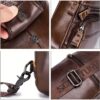 Sac sling homme rétro en cuir de vachette