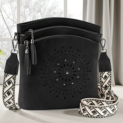Sac bandoulière femme sculpté avec pampille exquise