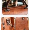 Sac à Main en Cire Cirée pour Femme Cartable Multicouche