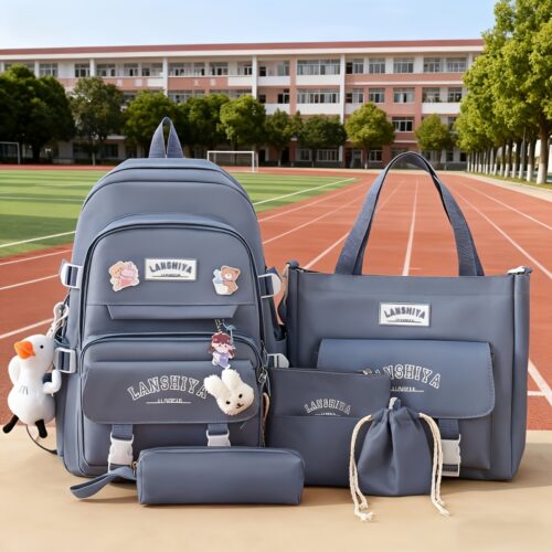 Ensemble Scolaire 5 Pièces Grand Sac à Dos & Sacs Assortis