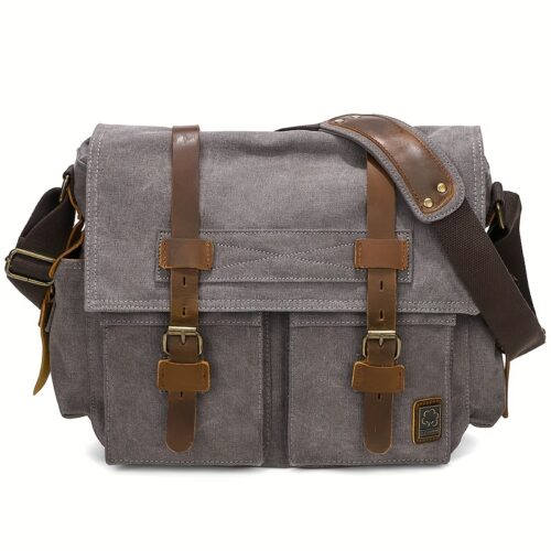 Sacoche PC Portable 15,6" Homme en Toile Vintage — Grande Capacité & Ultra-Durable