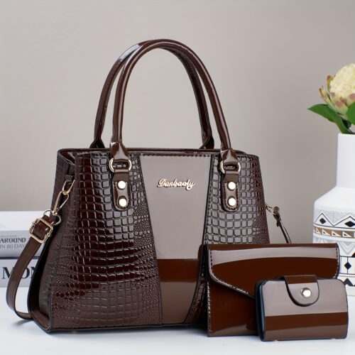 Ensemble Sacs 3 Pièces Motif Crocodile