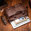 Grand sac à main pour homme en cuir véritable, mallette professionnelle