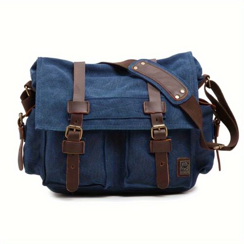 Sacoche PC Portable 15,6" Homme en Toile Vintage — Grande Capacité & Ultra-Durable