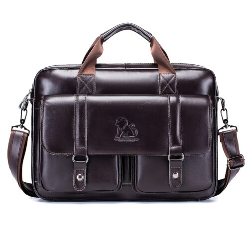 Grand sac à main pour homme en cuir véritable, mallette professionnelle