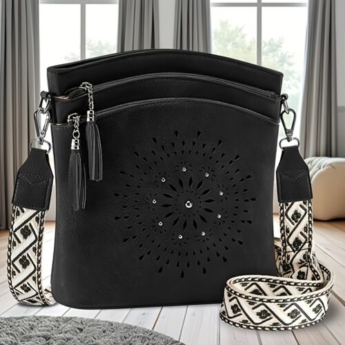 Sac bandoulière femme sculpté avec pampille exquise