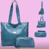 Ensemble 3 pièces sac à main crocodile