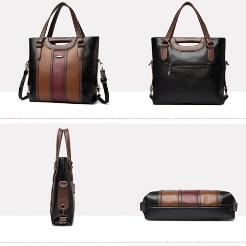 Sac fourre-tout patchwork rétro à blocs de couleur