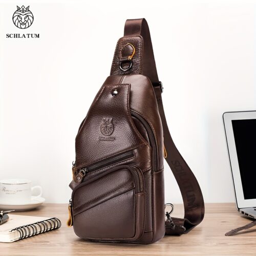 Sac sling homme rétro en cuir de vachette