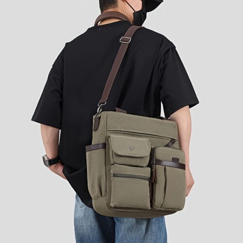 Sac Bandoulière Homme en Toile pour PC Portable