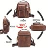 Sac Bandoulière Vertical en Cuir Véritable Pleine Fleur - Unisexe