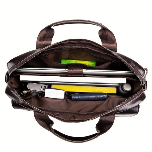 Grand sac à main pour homme en cuir véritable, mallette professionnelle