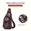 Sac sling homme rétro en cuir de vachette