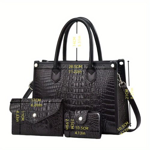 Sac à Main Luxe Effet Crocodile :