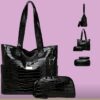 Ensemble 3 pièces sac à main crocodile