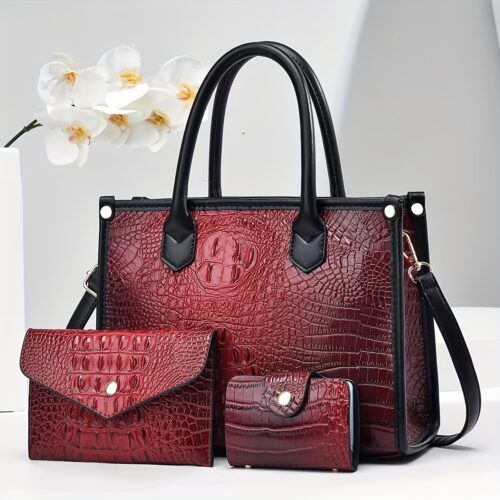 Sac à Main Luxe Effet Crocodile :