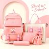 Set 5 pièces sac à dos scolaire motif chien Kawaii