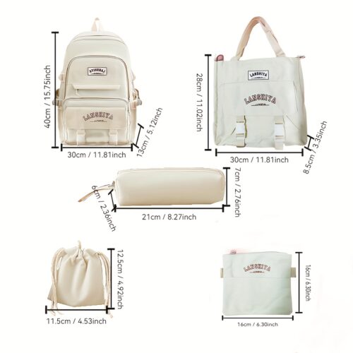 Ensemble sac à dos fille couleur unie Sac grand format