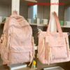 Sac à dos imprimé avec nœud & Sac cabas assorti