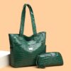 Ensemble 3 pièces sac à main crocodile