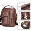 Sac Bandoulière Vertical en Cuir Véritable Pleine Fleur - Unisexe