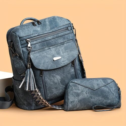 Set 2 pièces sac à dos grande capacité et petit sac à main