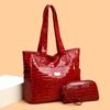 Ensemble 3 pièces sac à main crocodile