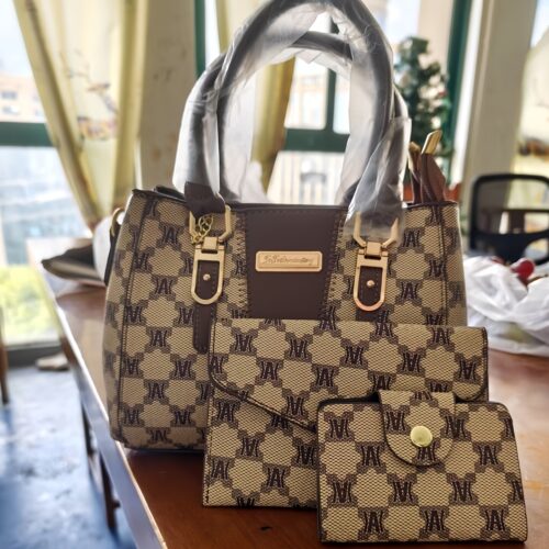 Ensemble sac à main imprimé monogramme & bloc de couleur