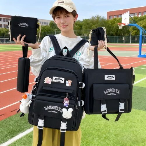 Ensemble Scolaire 5 Pièces Grand Sac à Dos & Sacs Assortis