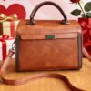 Sac à Main en Cire Cirée pour Femme Cartable Multicouche