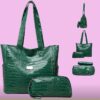 Ensemble 3 pièces sac à main crocodile