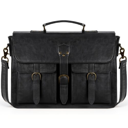 Sac Messager pour Hommes en Cuir PU Vintage