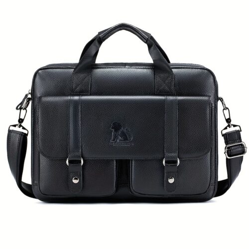 Grand sac à main pour homme en cuir véritable, mallette professionnelle