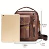 Sac Bandoulière Vertical en Cuir Véritable Pleine Fleur - Unisexe
