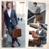 Sac Messager pour Hommes en Cuir PU Vintage