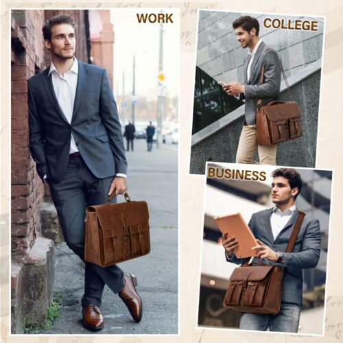 Sac Messager pour Hommes en Cuir PU Vintage