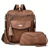 Set 2 pièces sac à dos grande capacité et petit sac à main