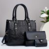 Ensemble 3 Pièces Sac à Main Motif Crocodile