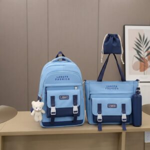 Ensemble 5 pièces sac à dos scolaire pour adolescent
