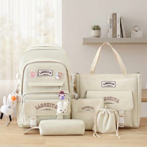 Ensemble sac à dos fille couleur unie Sac grand format