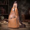 BULLCAPTAIN Sac Bandoulière Homme en Cuir Véritable