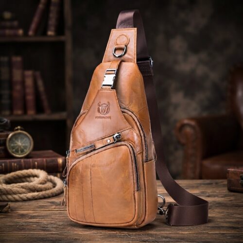 BULLCAPTAIN Sac Bandoulière Homme en Cuir Véritable