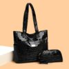 Ensemble 3 pièces sac à main crocodile