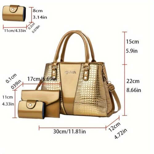 Ensemble Sacs 3 Pièces Motif Crocodile